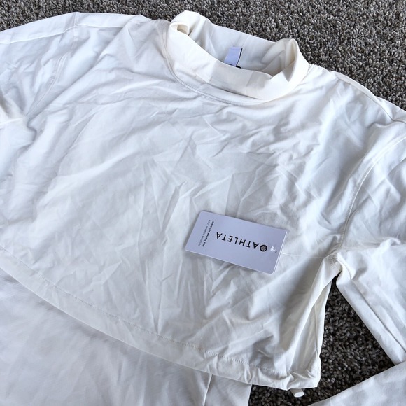 Athleta Whistler Hybrid Top Womens L White Layered Fleece Lined Performance $129 - Picture 2 of 12